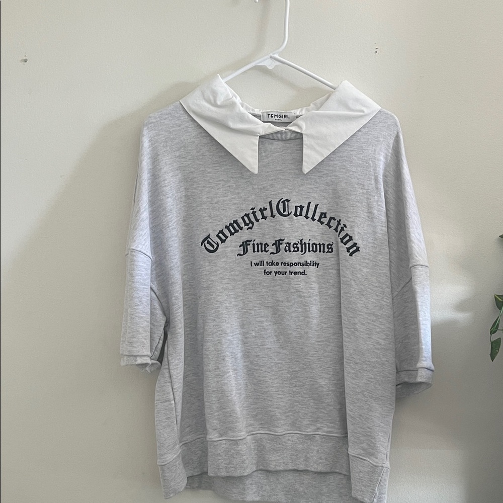 Gray Short Sleeve Top